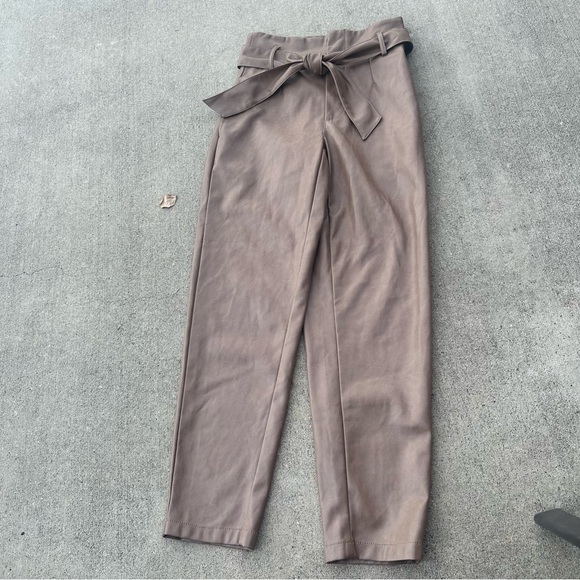 Bagatelle Taupe Faux Leather Pants PM5 - Picture 1 of 3